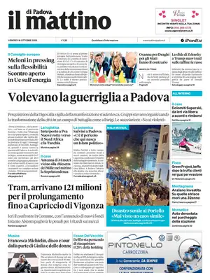 Prima Pagina "Il Mattino di Padova"