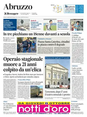 Prima Pagina "Il Messaggero | Abruzzo"