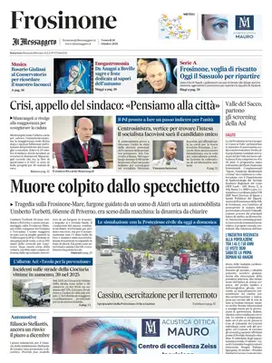 Prima Pagina "Il Messaggero | Frosinone"
