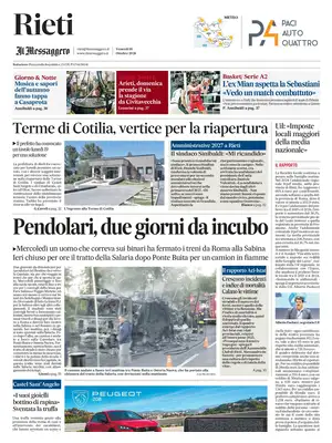 Prima Pagina "Il Messaggero | Rieti"