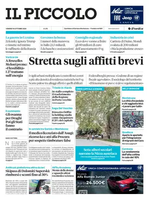 Prima Pagina "Il Piccolo | Gorizia e Monfalcone"