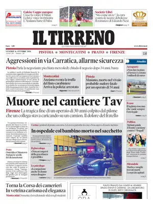 Prima Pagina "Il Tirreno | Firenze, Prato, Pistoia, Montecatini"