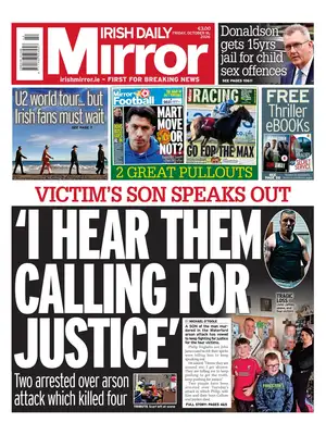 Prima Pagina "Irish Daily Mirror"