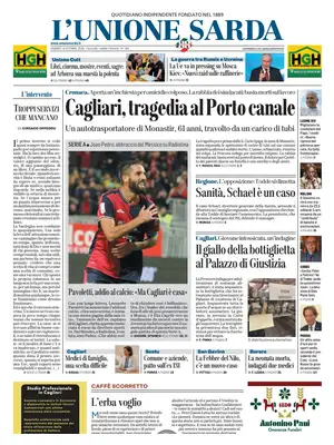 Prima Pagina "L'Unione Sarda"