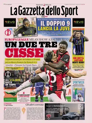 Prima Pagina "La Gazzetta dello Sport"