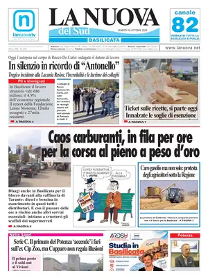 Prima Pagina "La Nuova del Sud | Basilicata"