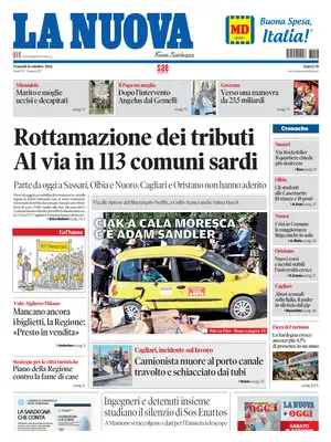Prima Pagina "La Nuova Sardegna"