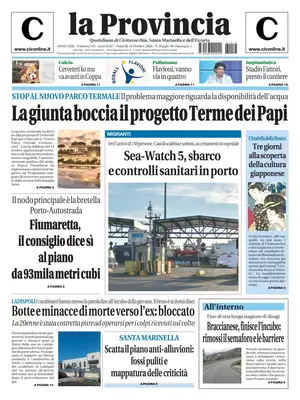 Prima Pagina "La Provincia di Civitavecchia"