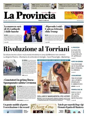 Prima Pagina "La Provincia di Cremona"