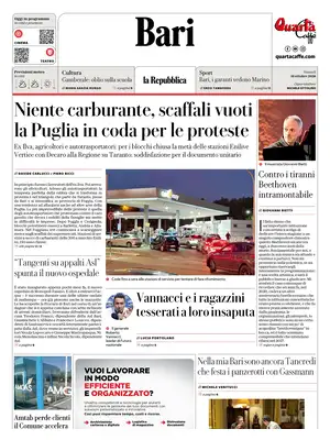Prima Pagina "La Repubblica | Bari"