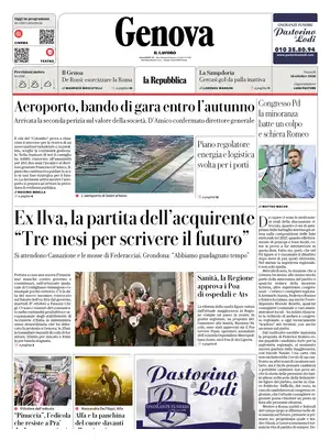 Prima Pagina "La Repubblica | Genova"