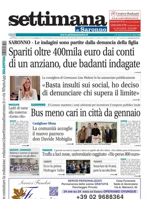 Prima Pagina "La Settimana di Saronno"