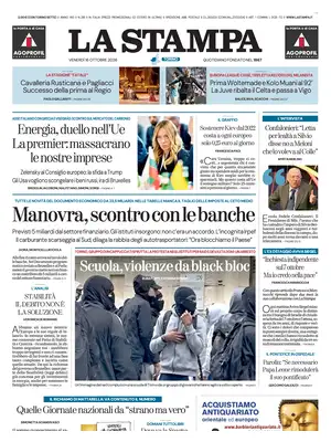 Prima Pagina "La Stampa"
