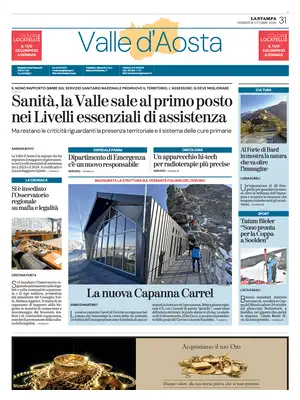 Prima Pagina "La Stampa | Valle d'Aosta"