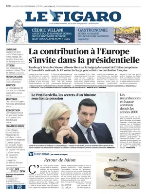 Prima Pagina "Le Figaro"