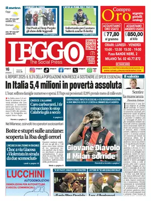 Prima Pagina "Leggo | Milano"