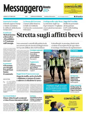Prima Pagina "Messaggero Veneto | Pordenone"