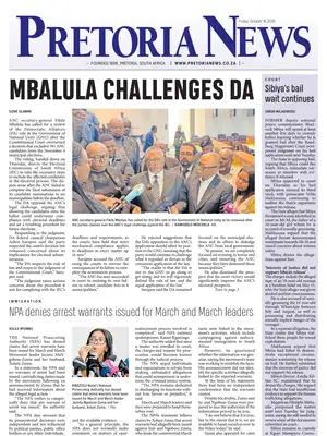 Prima Pagina "Pretoria News"