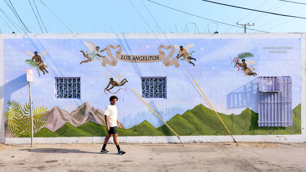 The sacred figures he never saw: The artist painting Black angels across L.A. and the world