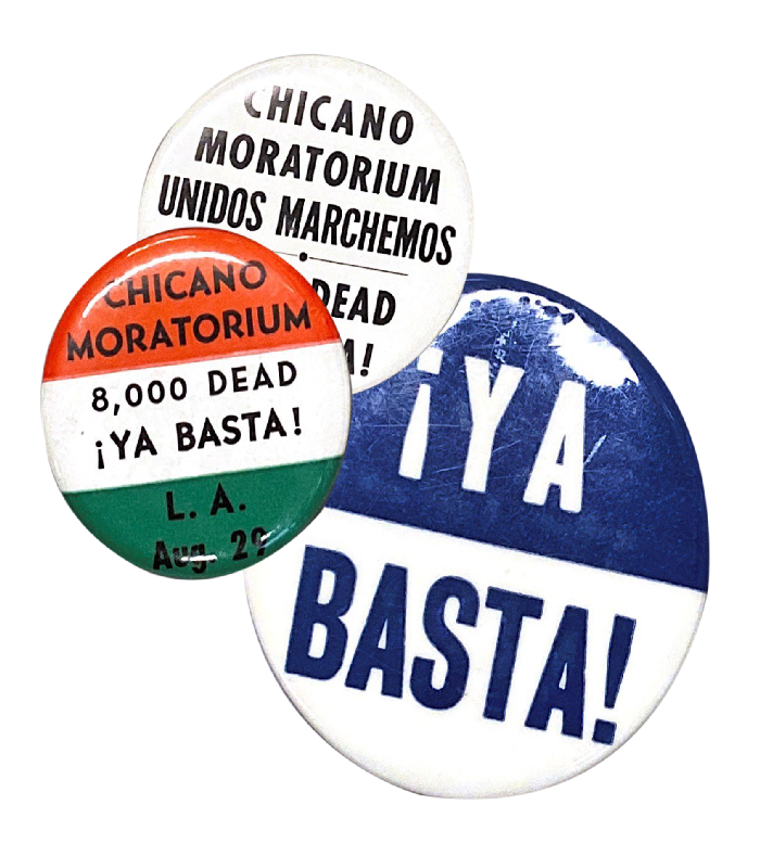 Chicano Moratorium buttons