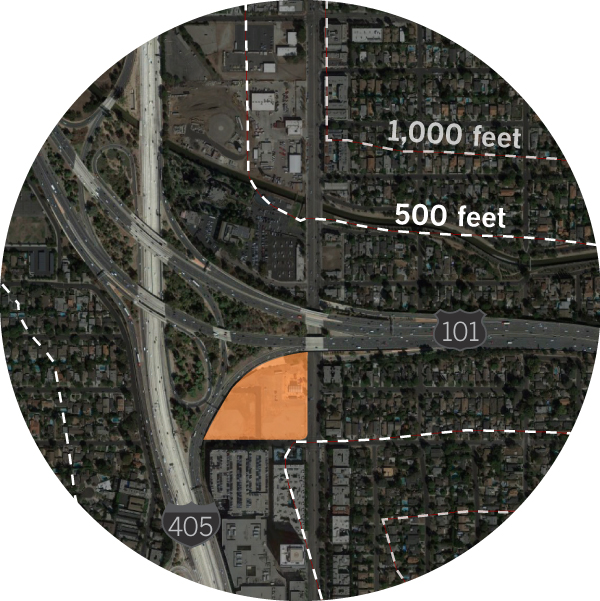 Map of IL Villaggio Toscano Project and its proximity to freeways